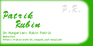 patrik rubin business card